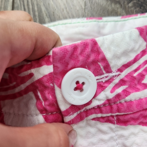 Lilly Pulitzer Pink White Yacht Sea Walsh Sailboat Print Shorts 0 - Picture 4 of 14